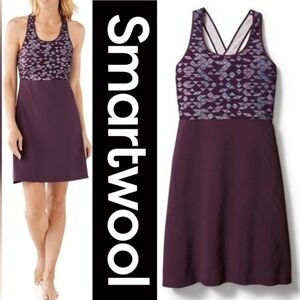 Smartwool Willow Lake Geometric Print Merino Wool Blend Cross Back Dress
